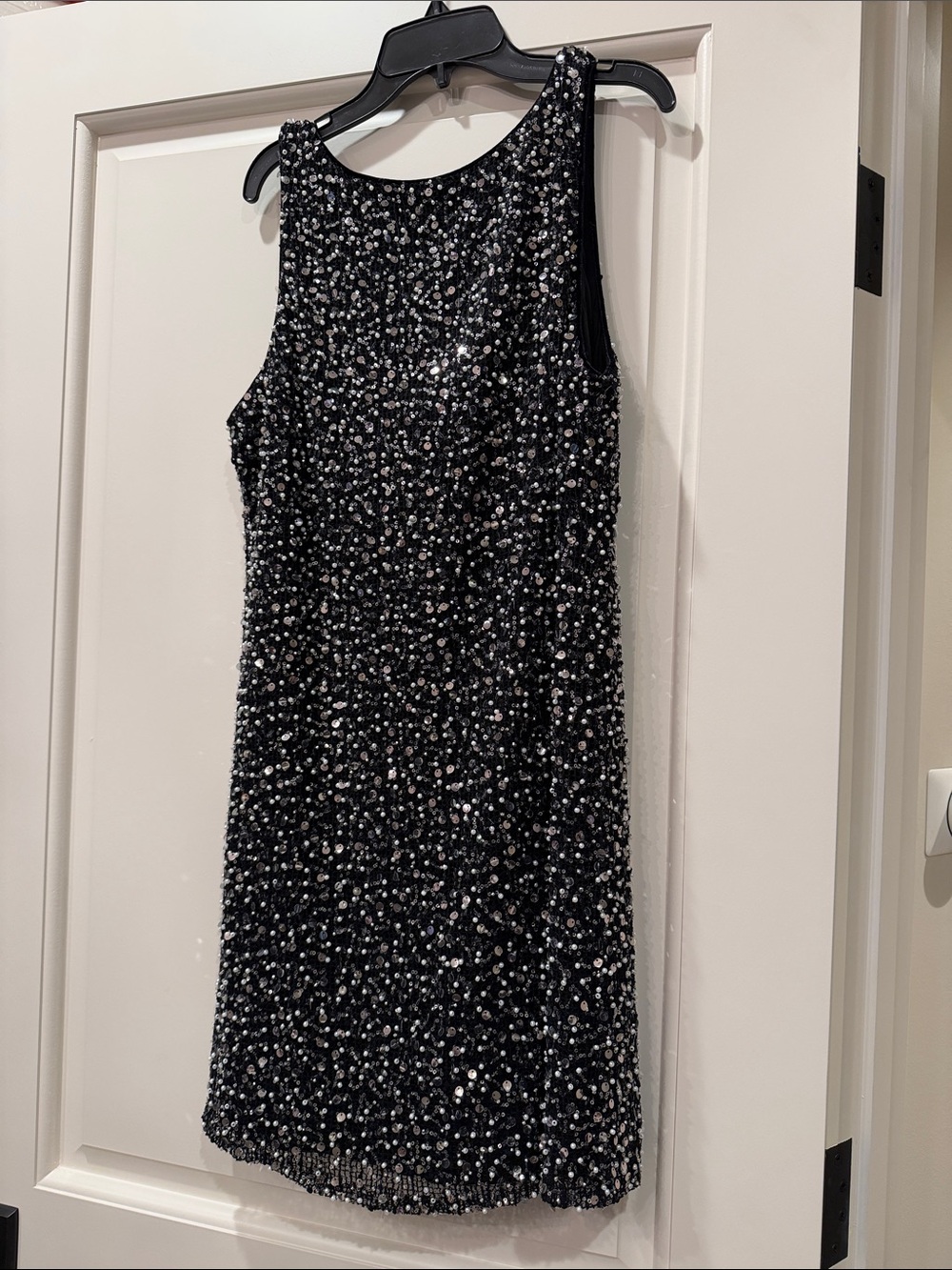 SAYLOR Black Sequin Sleeveless Mini Dress